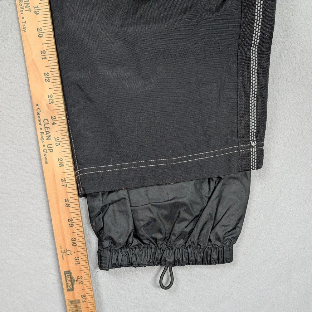 Vintage SMP Snow Pants Mens S 30x30 Small Black Nylon Baggy Wide Leg Skater Y2K